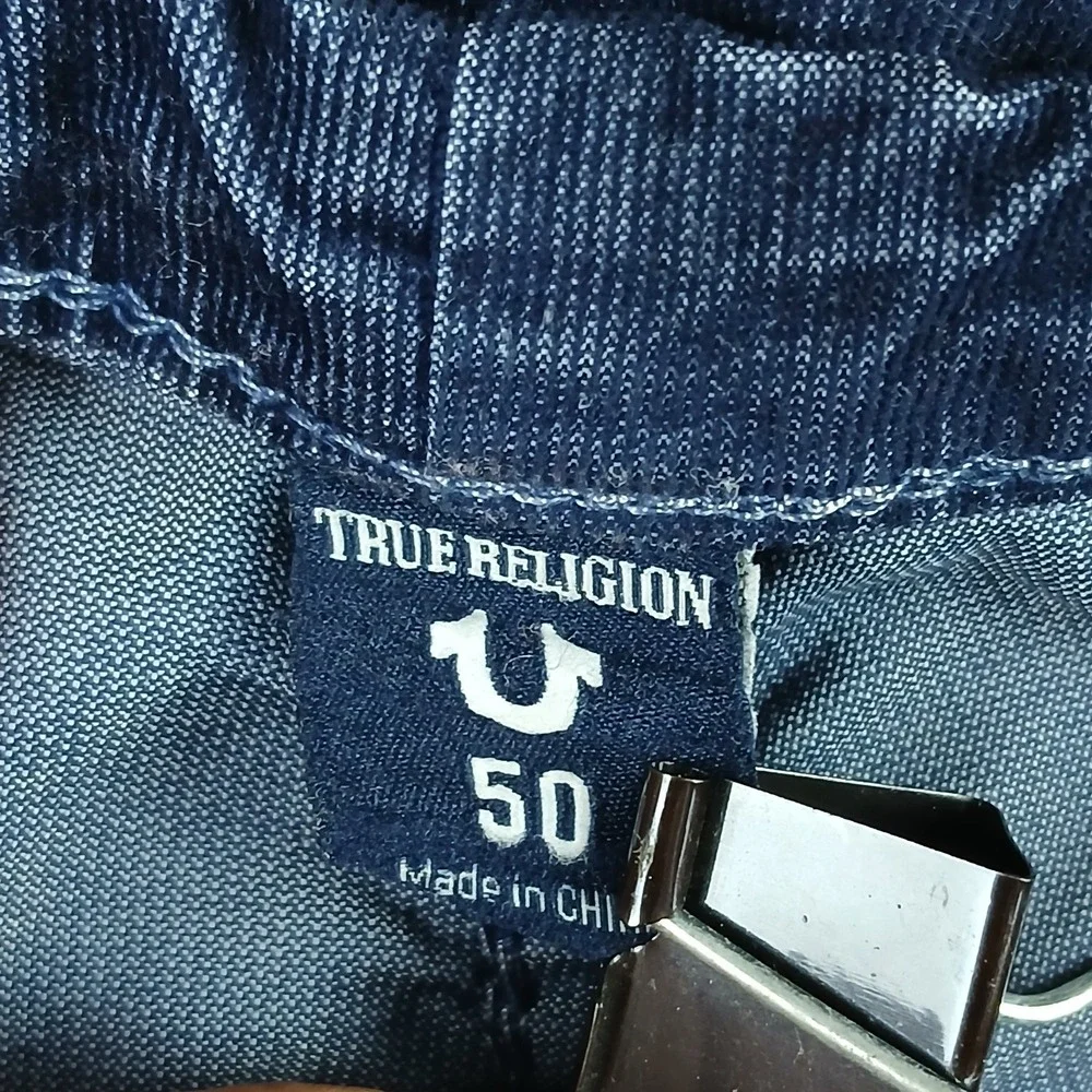 True Religion Ricky 50x31 Mens Pants Stretch Corduroy Navy Blue